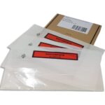 Boîte de 100 Pochettes d'expédition document ci-inclus - Format DL : 225 x 115 mm transparent