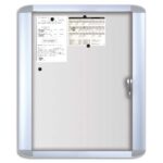BI-OFFICE Vitrine d'extérieur Mastervison porte en verre trempé fond magnétique laqué Blanc 6 feuilles A4