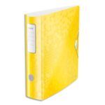 LEITZ Classeur à levier WOW Active 180°, A4, 8,2 cm, PP, jaune