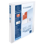 EXACOMPTA Classeur personnalisable KREACOVER 3 faces 4 anneaux Ø30 mm en D. En polypropylène Blanc. – Image 2