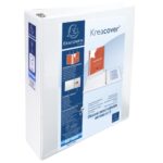 EXACOMPTA Classeur personnalisable KREACOVER 3 faces 4 anneaux Ø60 mm en D. En polypropylène Blanc. – Image 2