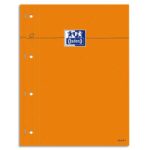 OXFORD Bloc agrafé côtés perforés, réglure pleine page 230x297 papier Blanc Seyès