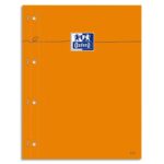 OXFORD Bloc agrafé côtés perforés, réglure pleine page 230x297 papier Blanc 5x5