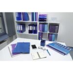 EXACOMPTA Classeur 4 anneaux dia 30mm Iderama polypro souple 7/10 brillant. Dos 4cm. Coloris Bleu clair. – Image 2