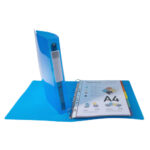 EXACOMPTA Classeur 4 anneaux dia 30mm Iderama polypro souple 7/10 brillant. Dos 4cm. Coloris Bleu clair. – Image 3
