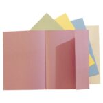 EXACOMPTA Paquet 100 chemises 1 rabat carte 160g SUPER 180. Coloris assortis Bleu/bulle/Jaune/Rose/vert – Image 4