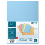 EXACOMPTA Paquet 100 chemises 1 rabat carte 160g SUPER 180. Coloris Bleu clair – Image 3