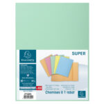 EXACOMPTA Paquet 100 chemises 1 rabat carte 160g SUPER 180. Coloris Vert clair – Image 3