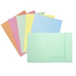 EXACOMPTA Paquet 50 chemises 2 rabats carte 210g SUPER 250. Coloris assortis Bleu/bulle/Jaune/Rose/vert – Image 2