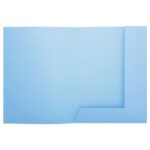 EXACOMPTA Paquet 50 chemises 2 rabats carte 210g SUPER 250. Coloris Bleu clair – Image 2