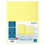 EXACOMPTA Paquet 50 chemises 2 rabats carte 210g SUPER 250. Coloris Jaune – Image 3