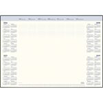 BREPOLS Sous-mains Deskmate 1040,Janvier à Décembre, en PVC noir, 35 feuilles chamois, 41,2x59cm