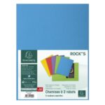 EXACOMPTA Paquet 50 chemises 2 rabats carte 210g ROCK''S. Coloris assortis Bleu/Jaune/Rouge/vert/Violet – Image 4