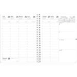 QUO VADIS Agenda PRESIDENT S spiralé d'Août à Août avec répertoire, format 21x27 cm couvert. Noir