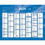 QUO VADIS Calendrier Décembre à Décembre, format 43 x 33,5 cm Bleu