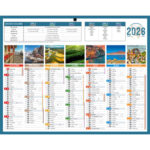 CBG Calendrier PLANETE, photos du monde,Janvier à Décembre, 43x55cm, 2 œillets et 1 cordonnet