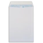 PERGAMY Boîte de 500 pochettes vélin Blanc 90g C5 162x229 mm fermeture auto-adhésive