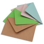 BONG Paquet de 200 enveloppes élection 75g non gommées format 9x14cm.Coloris assortis Bleu/Bulle/Rose/Ver