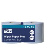 TORK Lot de 2 bobines Papier d'essuyage Plus Combi Roll 2 plis 750 formats prédécoupés 255m Bleu – Image 2