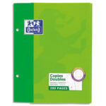 OXFORD Etui 200 copies doubles 90g perforées Blanches 17x22cm Seyès