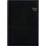 BREPOLS Agenda Janvier à Décembre LIMA Omega 30 relié, 1 semaine sur 2 pages, 21x29cm noir