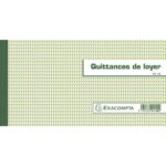 EXACOMPTA Carnet à souche Quittances de loyer 13,5x18,5cm - 50 feuillets - Format horizontal