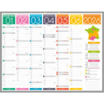 CBG Calendrier TENDANCE, Janvier à Décembre, 43x55cm, 2 œillets et 1 cordonnet