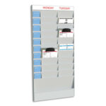 PAPERFLOW Planning Office Gris élément de Départ 20 cases, pour formats A4, L58 x H126,3 x P4,6 cm