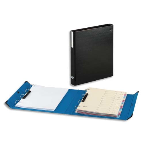 384871_d1.jpg ARIANEX Classeur4 anneaux D Double dos 80 mm, A4 à l'italienne à fermeture pression Innovation Noir – Image 1