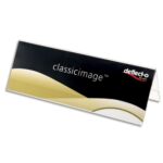 DEFLECTO Porte-nom de bureau Transparent, en polystyrène, format A4 - L29,7 x H11,1 x P9,6 mm