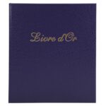 EXACOMPTA Livre d'or simili-cuir, tranche or, titre frappé 140 pages, papier 110 g. 21x19 cm, 5 coloris – Image 2