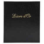 EXACOMPTA Livre d'or simili-cuir, tranche or, titre frappé 140 pages, papier 110 g. 21x19 cm, 5 coloris – Image 3