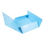 EXACOMPTA Chemise 3 rabats et élastique monobloc, carte lustrée 5/10e azur, élastique fixé devant – Image 2