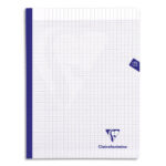 CLAIREFONTAINE Cahier Mimesys brochure cousue 192 pages Seyès 24x32. Couverture polypropylène incolore