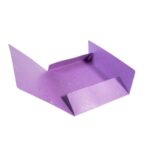 EXACOMPTA Chemise 3 rabats et élastique monobloc, carte lustrée 5/10e mauve, élastique fixé devant – Image 2