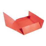 EXACOMPTA Chemise 3 rabats et élastique monobloc, carte lustrée 5/10e Rouge, élastique fixé devant – Image 2