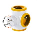 WATT & CO Multiprise triplite WattBall, 2 prises 16A+1 prise 6A+1 USB 2,1A Orange