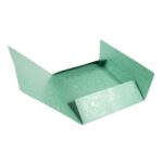 EXACOMPTA Chemise 3 rabats et élastique monobloc, carte lustrée 5/10e Vert clair, élastique fixé devant – Image 2