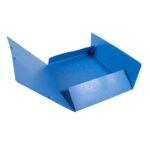 EXACOMPTA Chemise 3 rabats et élastique monobloc, carte lustrée 5/10e Bleu, élastique fixé devant – Image 2