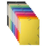 EXACOMPTA Chemise 3 rabats et élastique monobloc, carte lustrée 5/10e assortis, élastique fixé devant – Image 2