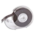 WONDAY Dévidoir transparent en PS + Ruban Noir à bande magnétique et adhésive 19 mm x 7 mètres