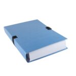 EXACOMPTA Chemise extensible NCLIP en papier toilé. Sangle à clip. Dos rainuré 13cm. Coloris bleu – Image 4