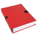 EXACOMPTA Chemise extensible NCLIP en papier toilé. Sangle à clip. Dos rainuré 13cm. Coloris rouge – Image 3