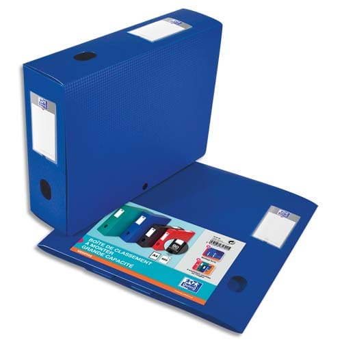 386006_d1.jpg OXFORD Boîte classement non montée Memphis PP 7/10e. Dos 8 cm. Coloris Bleu – Image 1