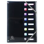 EXACOMPTA Trieur en polypropylène 8 compartiments A4. Fermeture par élastique. Coloris assortis – Image 3