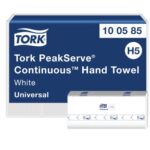 TORK Colis de 12 Paquets de 410 Essuie-mains PeakServe Blanc 1 pli gaufré enchevêtré Ft 22,5 x 20,1 cm – Image 2