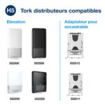 TORK Colis de 12 Paquets de 410 Essuie-mains PeakServe Blanc 1 pli gaufré enchevêtré Ft 22,5 x 20,1 cm – Image 3