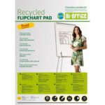 BI-OFFICE Lot de 5 Blocs papier Earth de 50 feuilles unies Blanches recyclés, 55g - Format : L65 x H98 cm