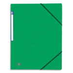 OXFORD Chemise simple à élastique Top File, en carte lustrée 5/10e, 390g. Etiquette sur la tranche. Vert