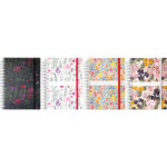 OXFORD Agenda Flowers, spiralé, 1 semaine/2 pages, grille Like Me, format 15x21 cm couvertures assorties